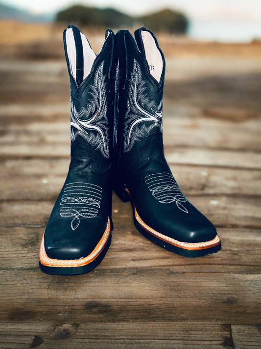 Black on White Boots