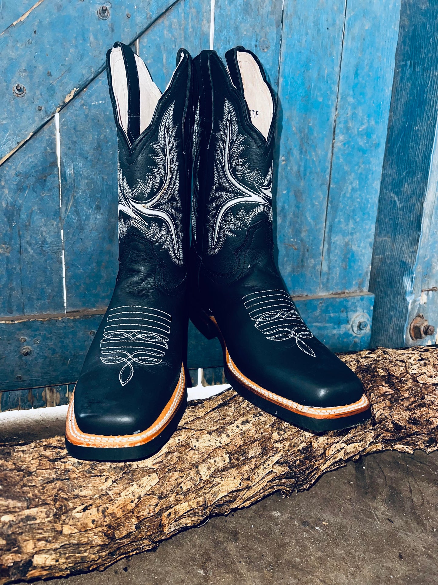 Black on White Boots