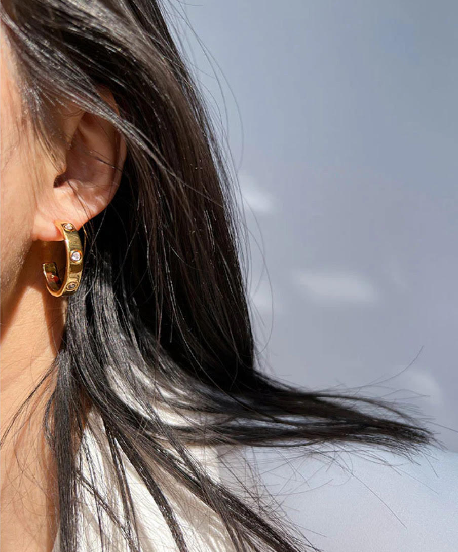 Lisi Studded C-Shape hoops