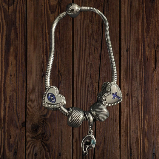 Turkish Eye charm snake bracelet