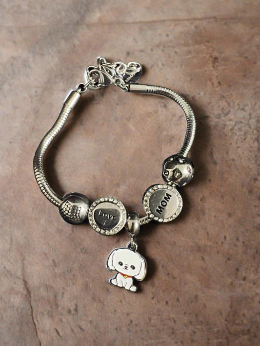 Fur Mom Snake Bracelet With Charms