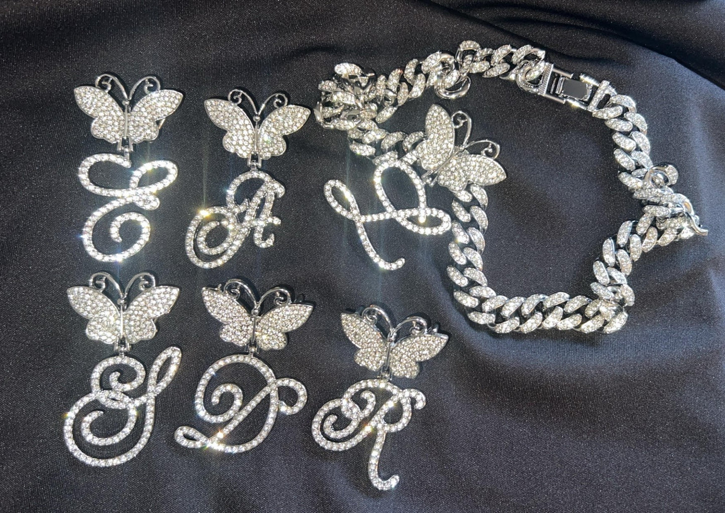 Cuban Link Iced out Necklace and letter pendant