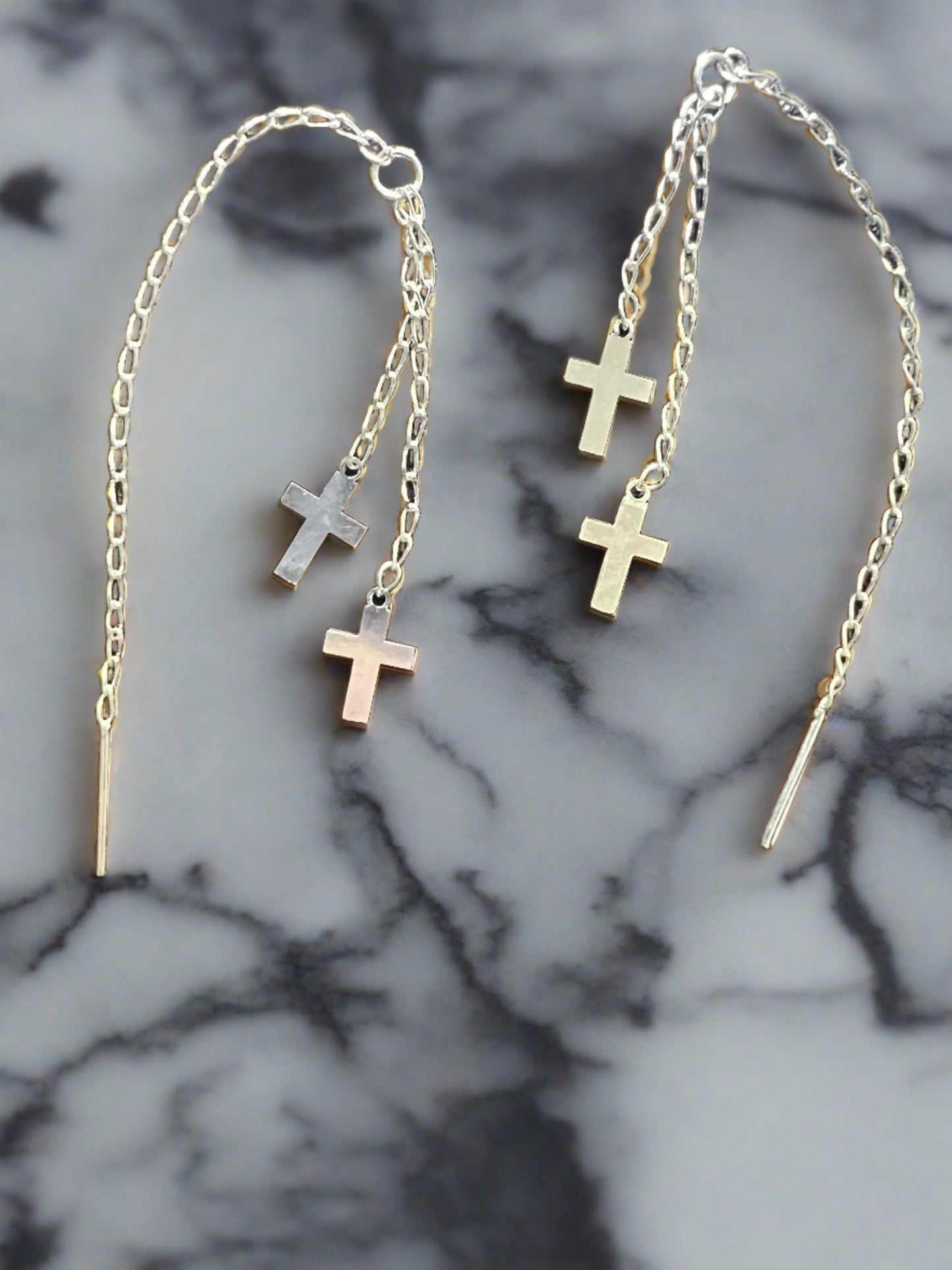 Long Cross Earrings