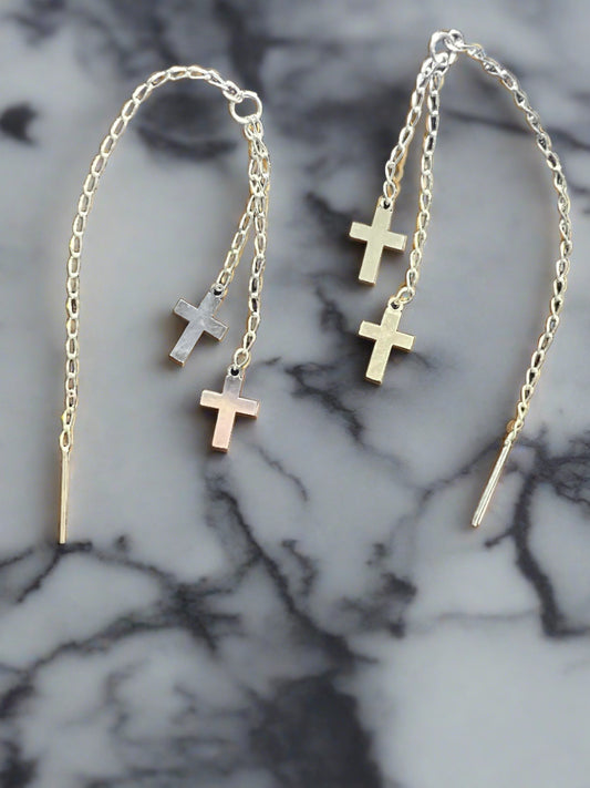 Long Cross Earrings
