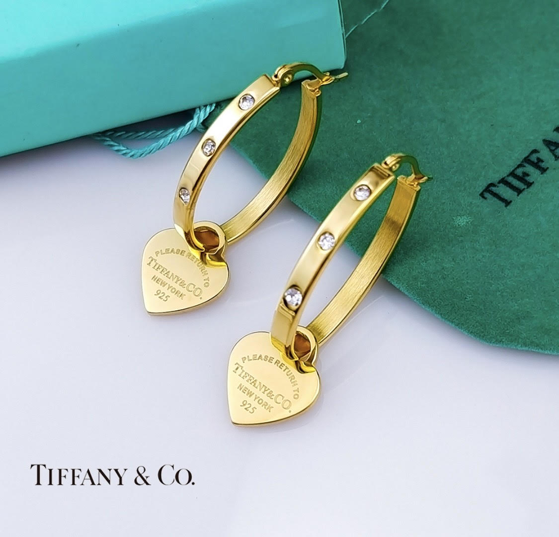 Heart Stud Loop Earrings
