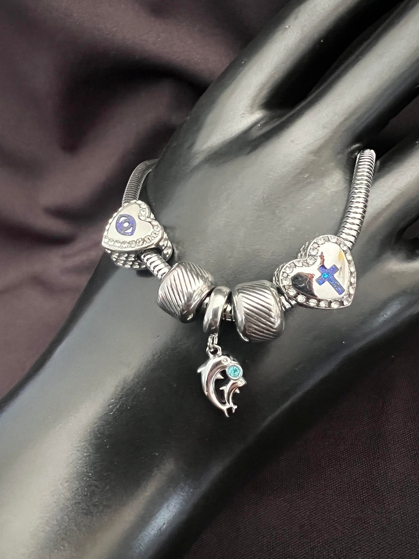 Turkish Eye charm snake bracelet