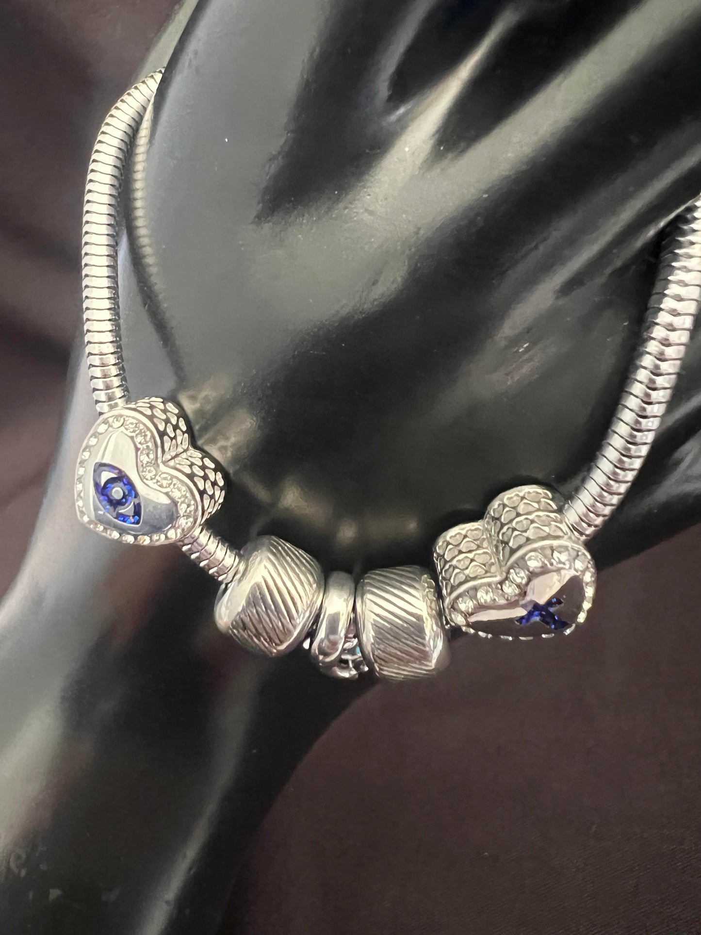 Turkish Eye charm snake bracelet