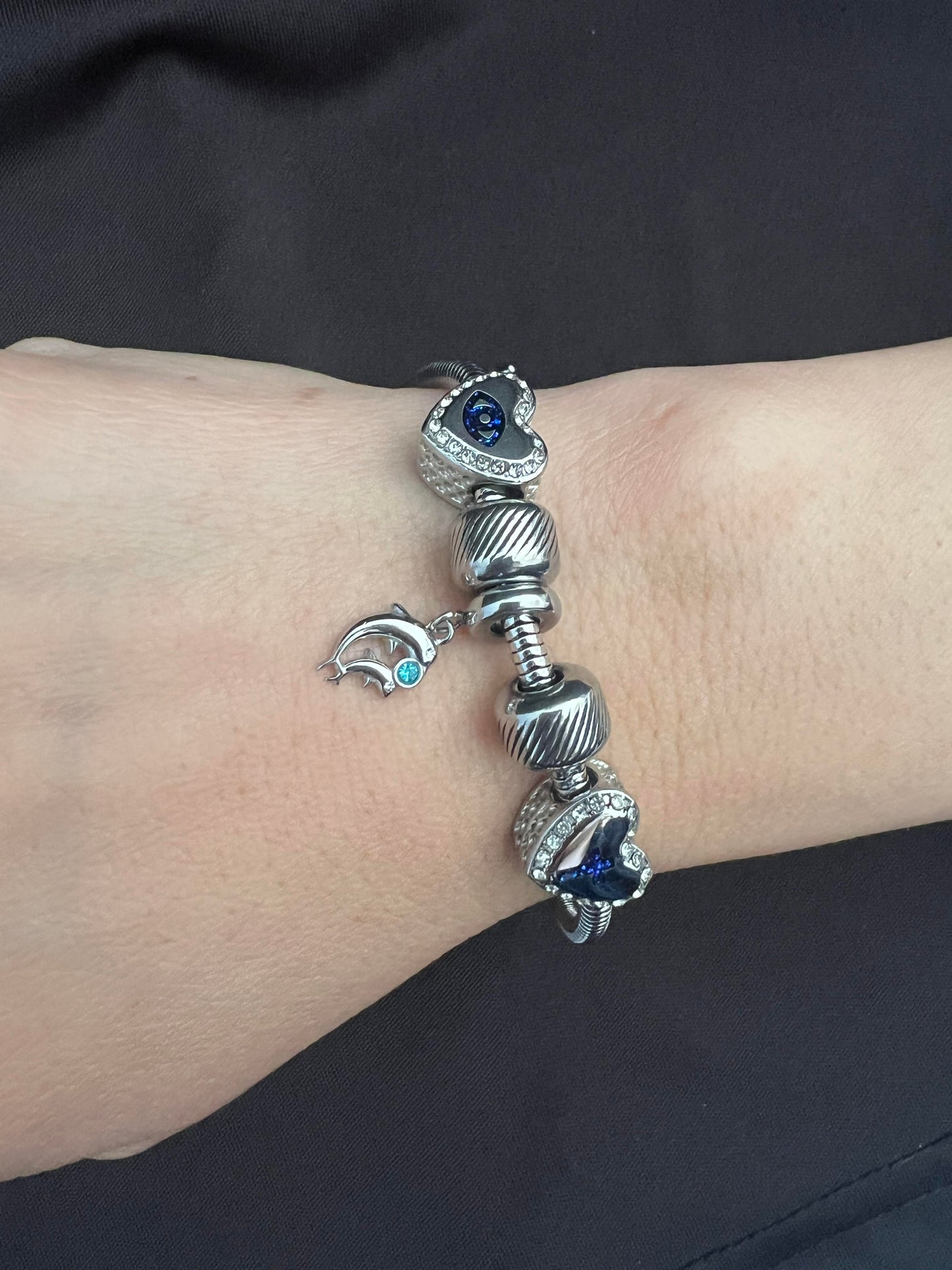 Turkish Eye charm snake bracelet