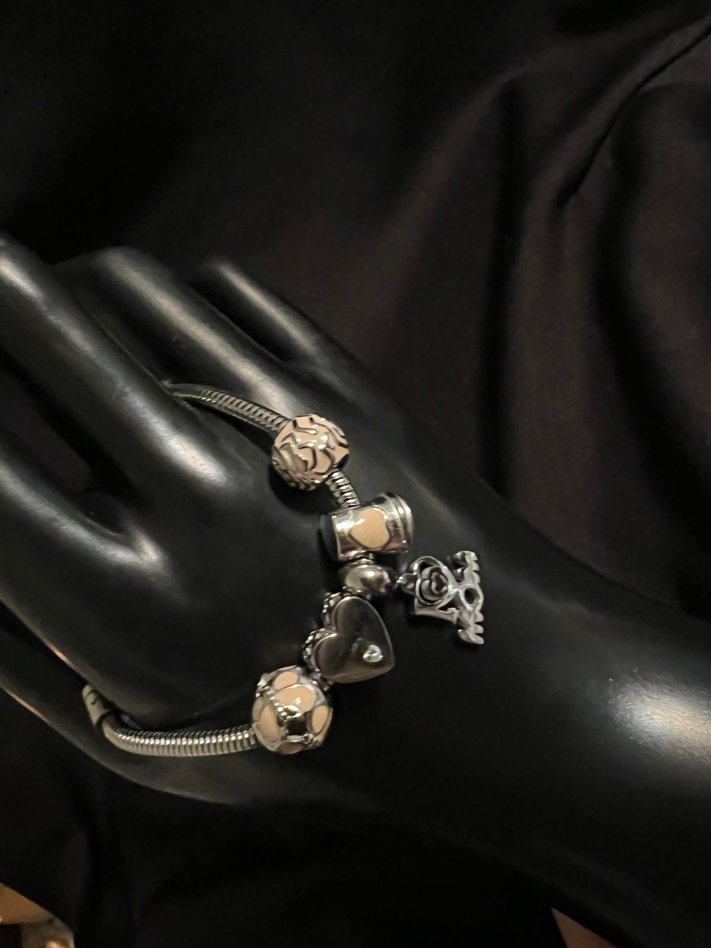 Moments Moms coffee lover Snake Chain Bracelet with charms